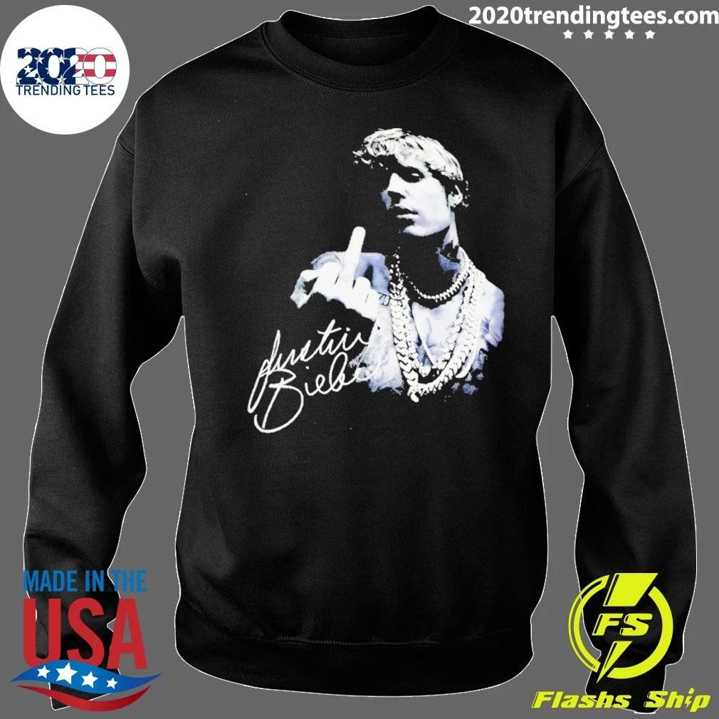 Justin Bieber Middle Finger Singer Signature Vintage Shirt