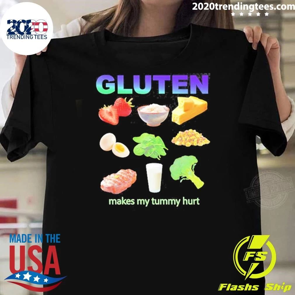 Gluten Makes My Tummy Hurt Celiac Disease Shirt