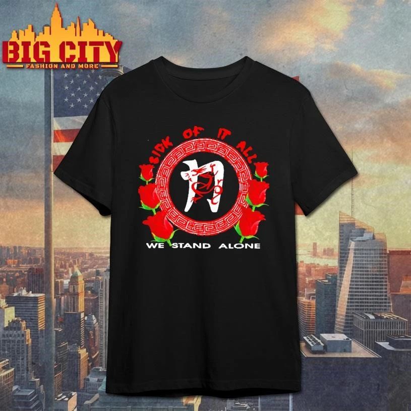 Sick Of It All We Stand Alone Dragon Red Roses Hardcore Punk T Shirt