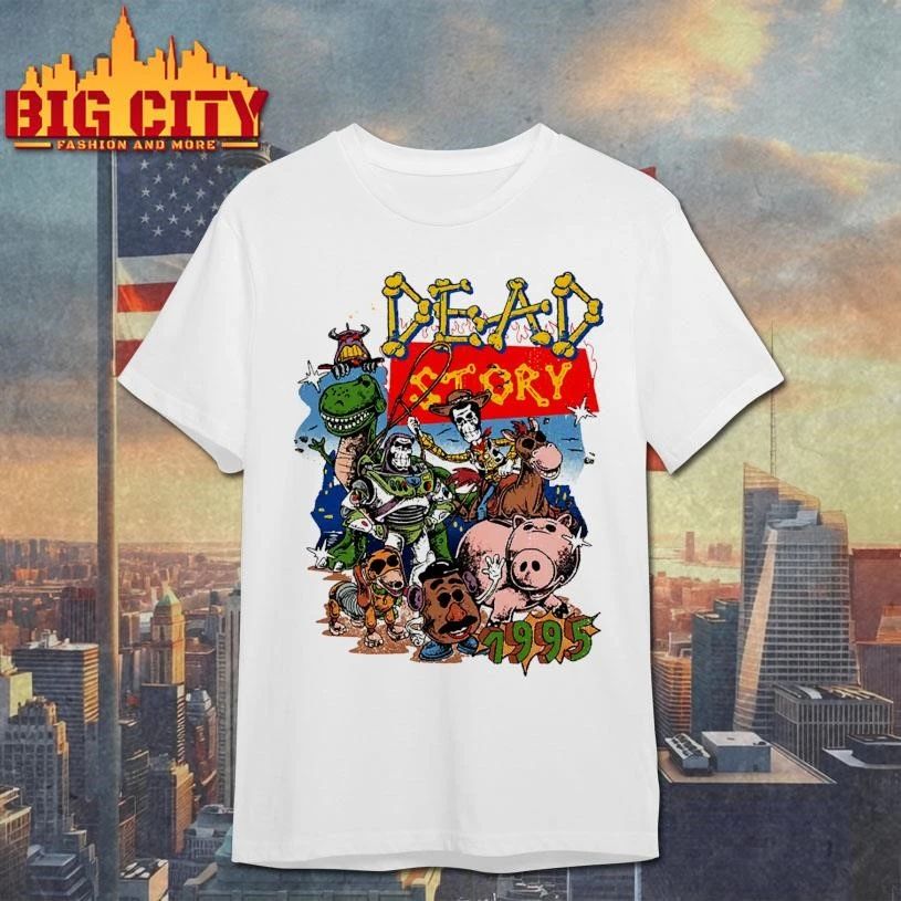 Dead Story 1995 Skeleton Toy Parody Funny Halloween Graphic T Shirt