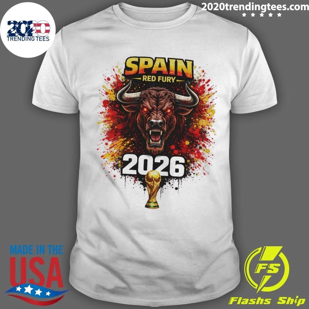 Espana Red Fury Bull 2026 World Cup Soccer Shirt