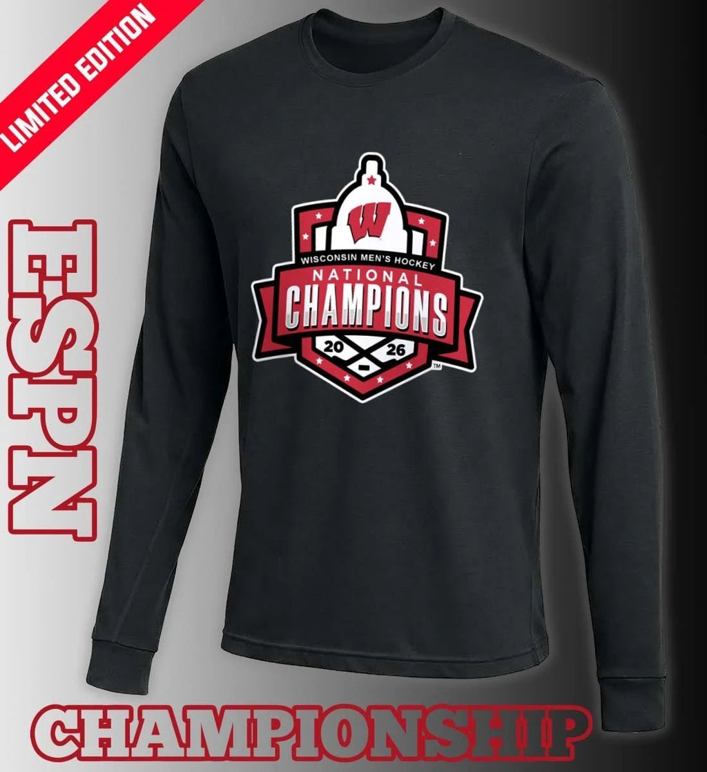 Wisconsin Men’s Ice Hockey 2026 NCAA National Champions Official Logo T-Shirt