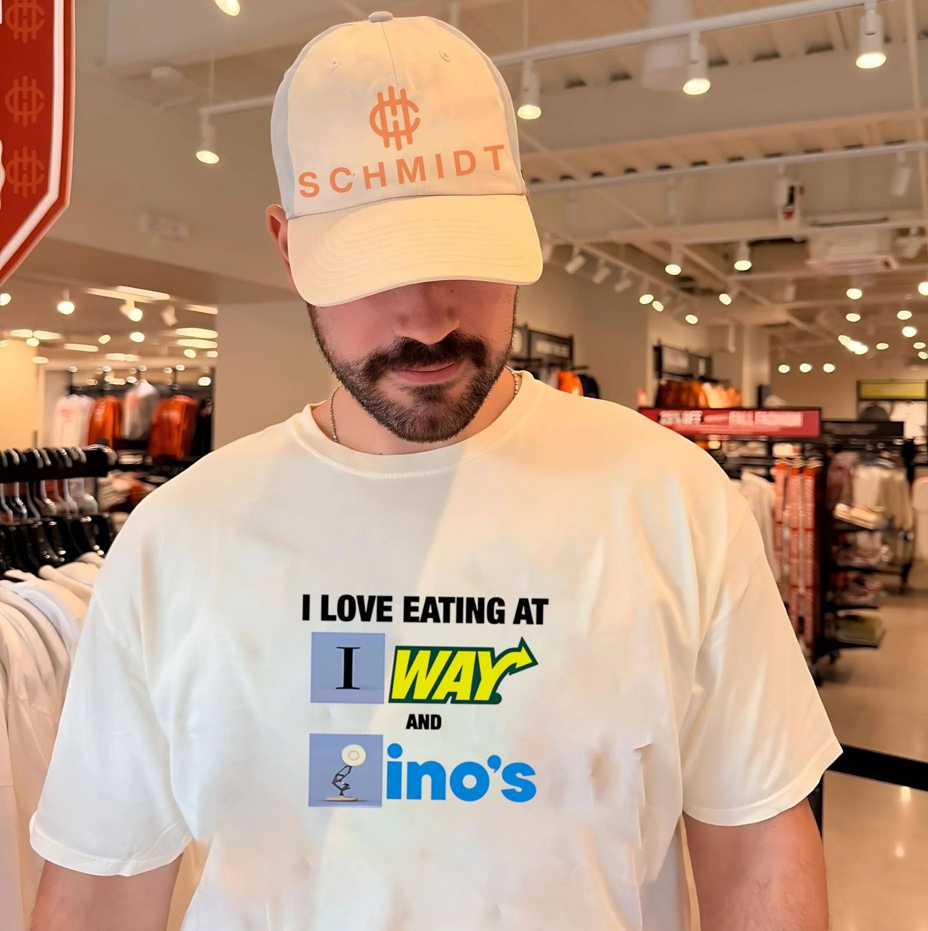 I Love Eating At Subway And Dominos logo shirt
