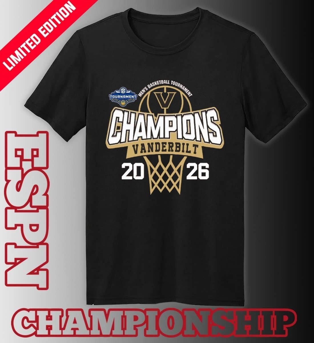Vanderbilt Commodores 2026 Southeastern Conference Men’s Basketball Tournament Champions Shirt