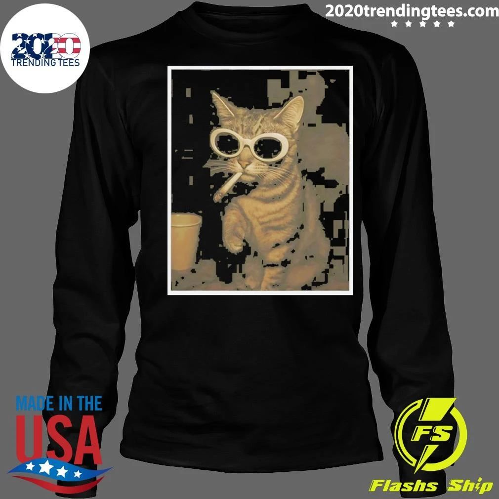 Cat Smoking Photo Meme Vintage Shirt