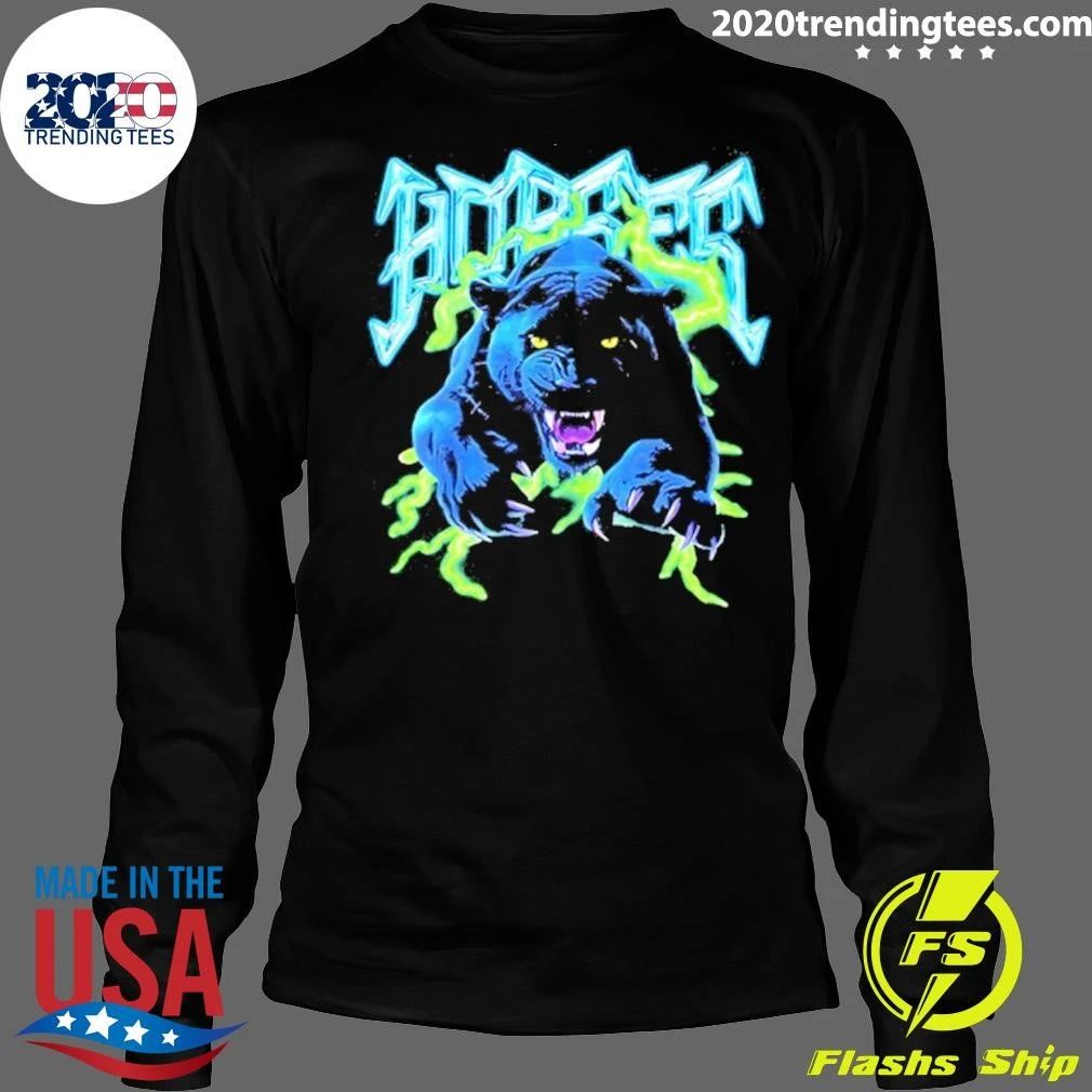 Horses Panther Lightning Metal Band Graphic Shirt