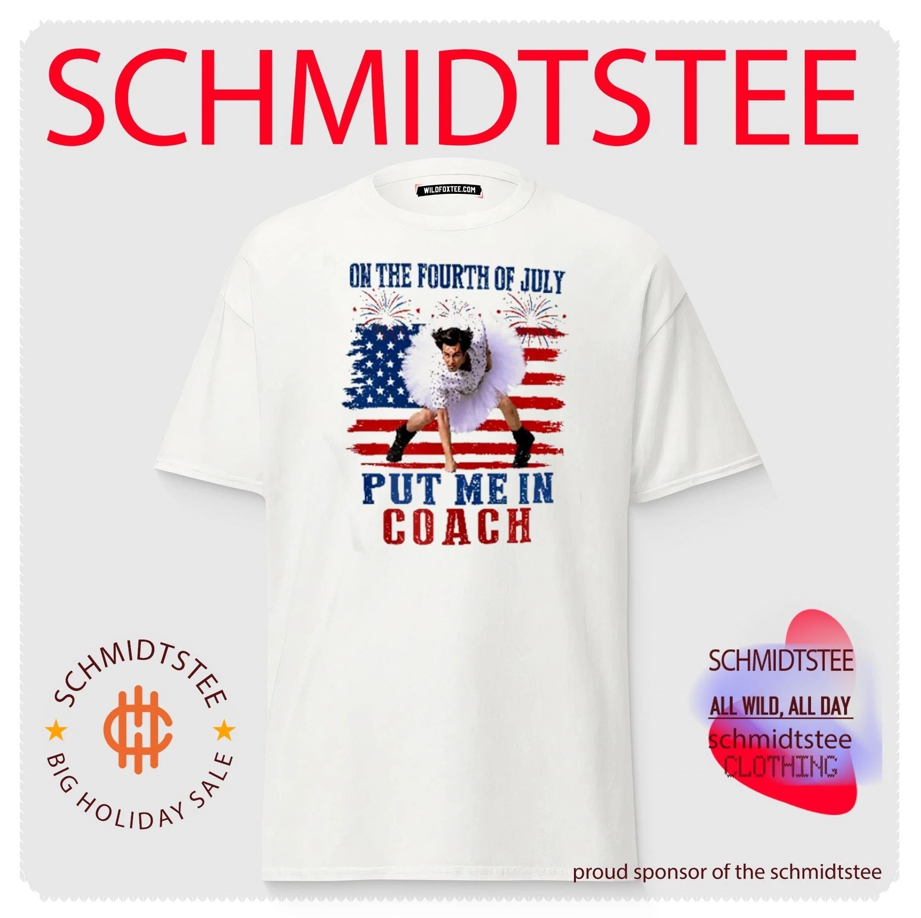 Ace Ventura Put Me In Coach 4th Of July Funny Patriotic American Flag Graphic shirt