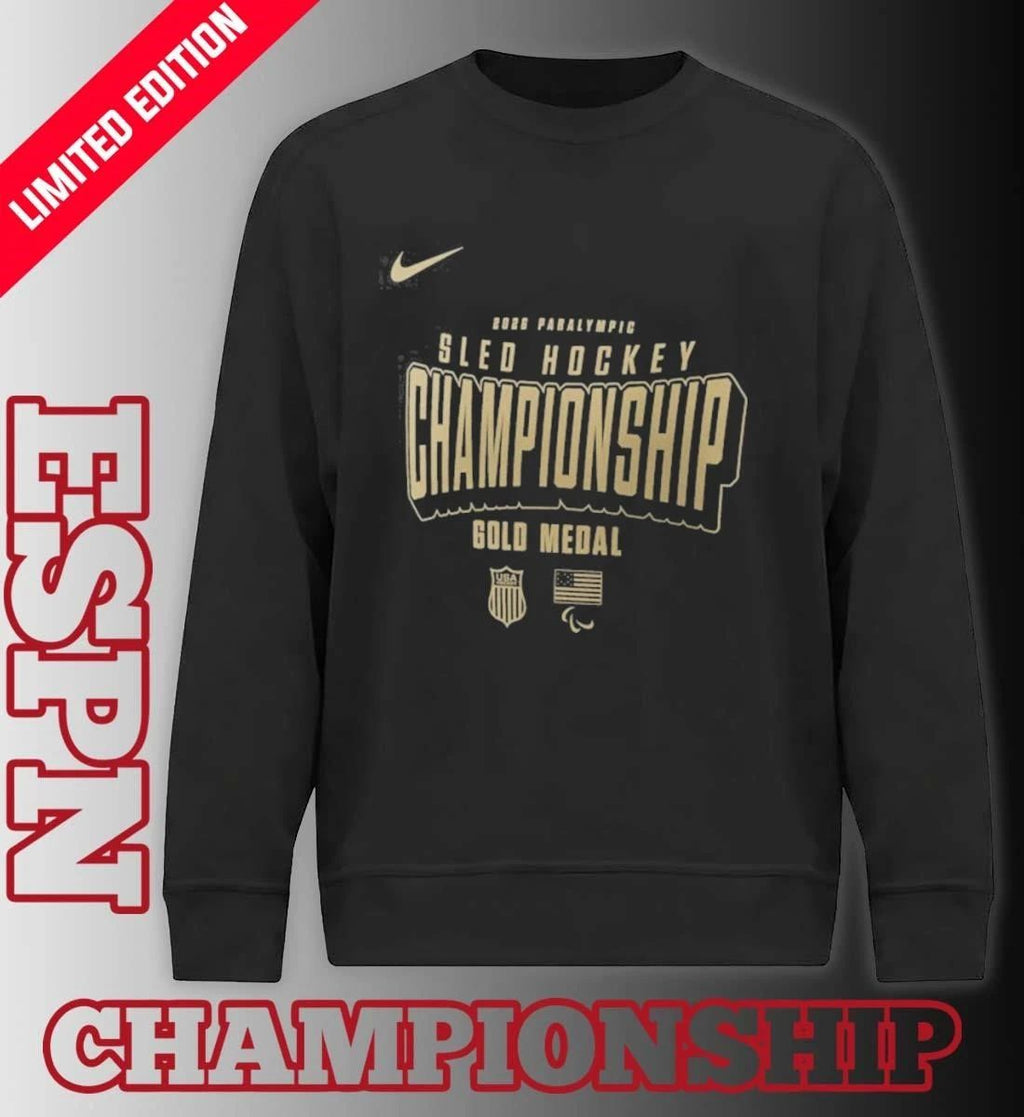 US National Sled Hockey 2026 Winter Olympics Gold Medal Champions T-Shirt