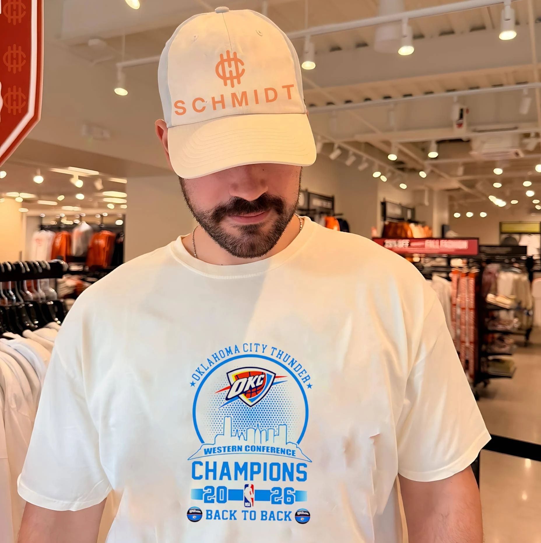Oklahoma City Thunder 2026 Western Conference Champions back to back skyline shirt