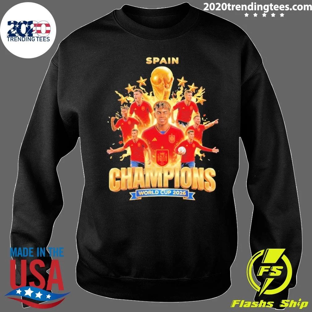 Spain Soccer La Roja Gold Trophy 2026 World Cup Winners Champions Shirt