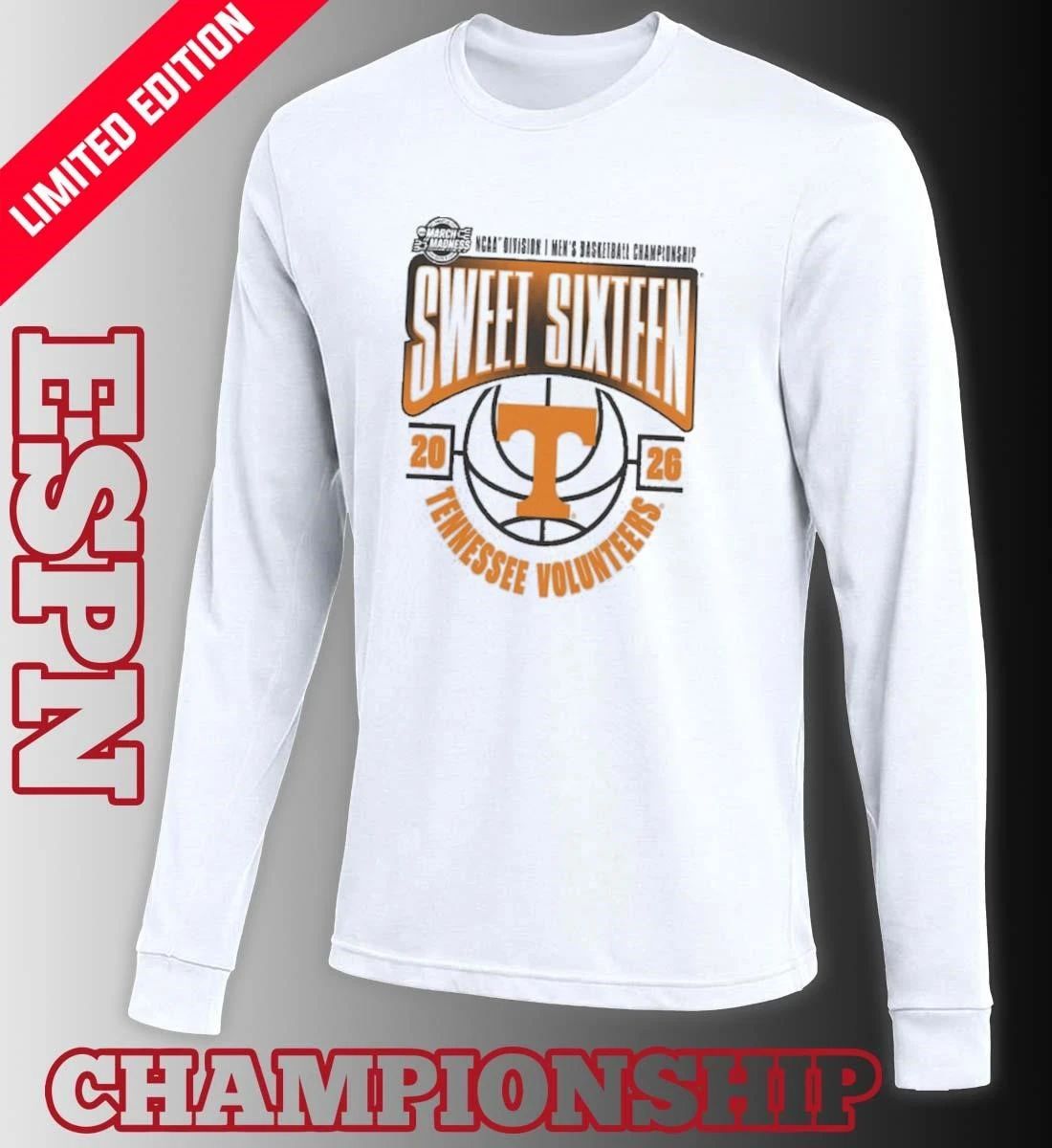 Tennessee Volunteers 2026 NCAA Men’s Basketball Tournament March Madness Sweet 16 T-Shirt