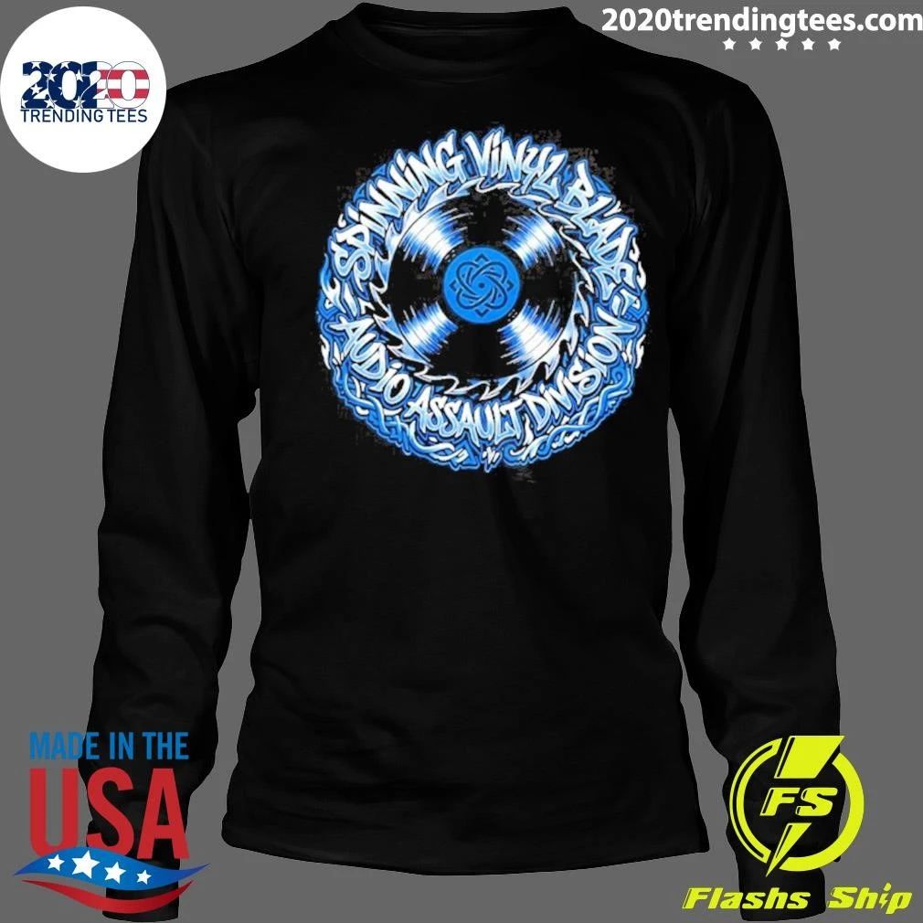 Spinning Vinyl Blade Audio Assault Division Shirt