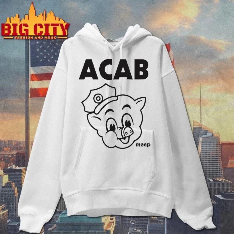 ACAB Police Pig Cartoon Vintage Anti Cop Graphic T Shirt