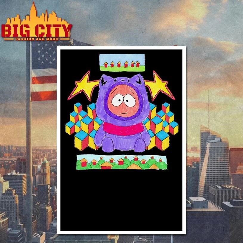 Parody South Park Purple Cat Costume Geometric Pattern T shirt