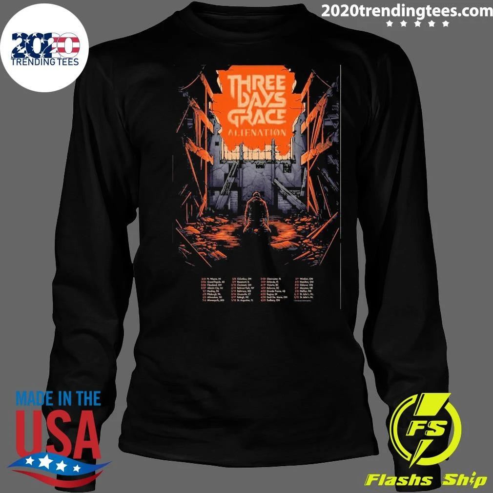 Three Days Grace Alienation Tour 2026 Shirt