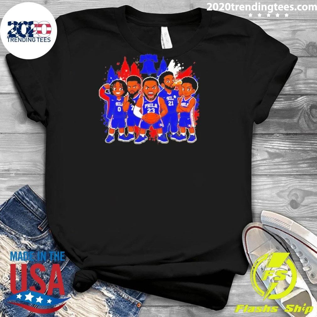 James Philadelphia 76ers Player Skyline Cartoon Shirt