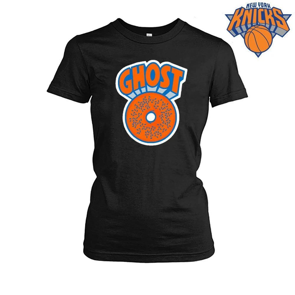 Ghost Donut Orange Frosted Sprinkles Funny Cute Cartoon Vector Art Shirt