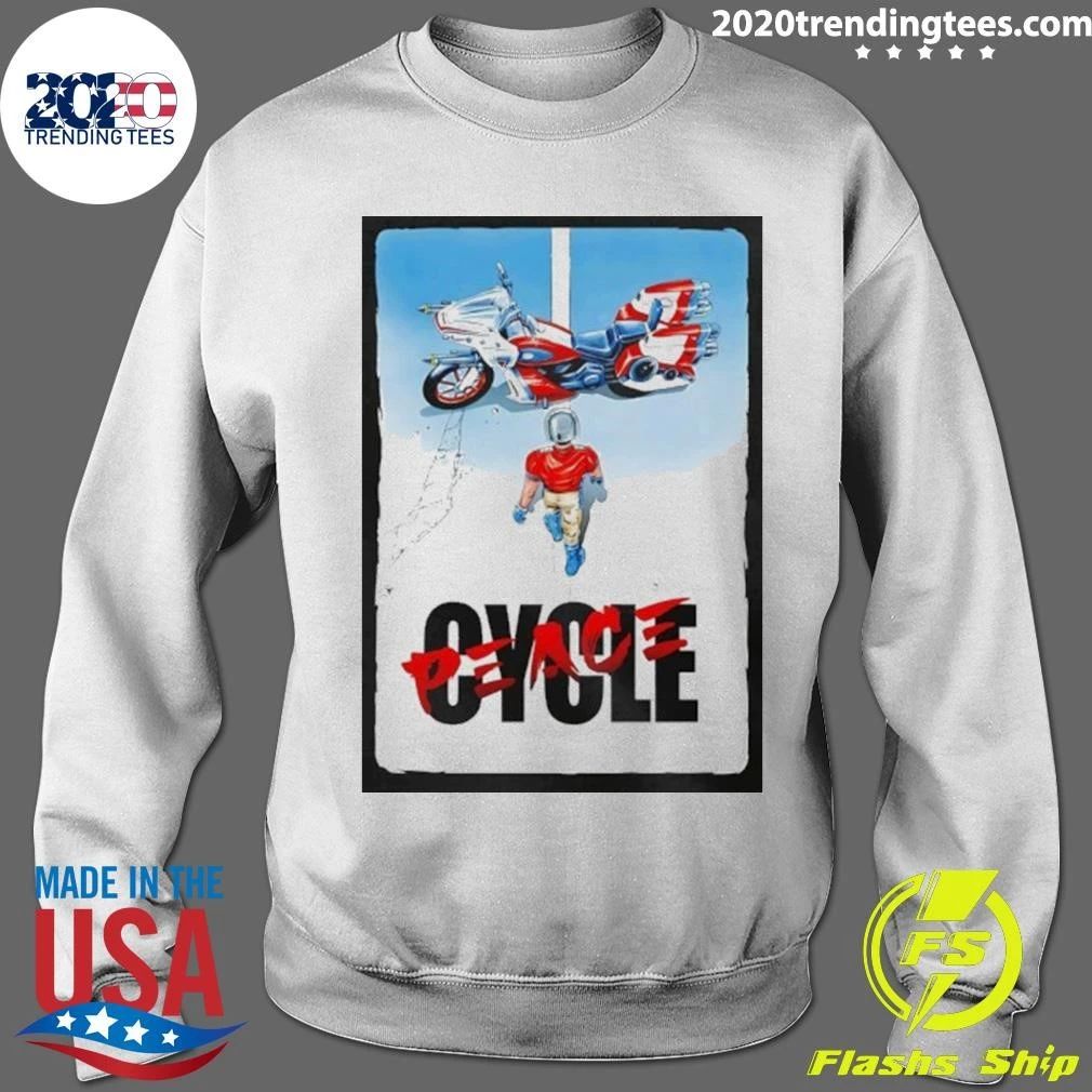 Peace Cycle Motorcycle Biker Futuristic Shirt