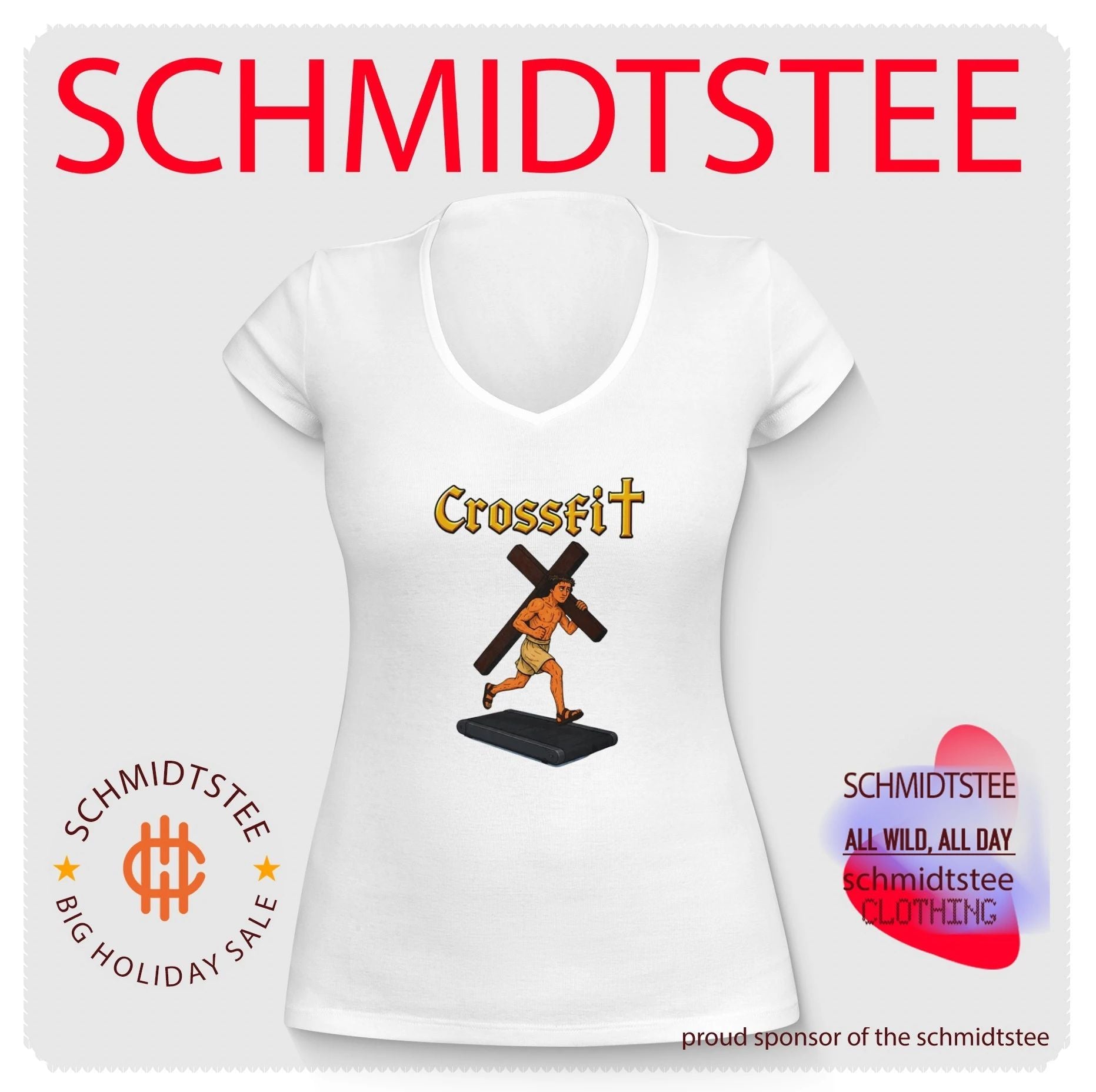 CrossFit Jesus Running on Treadmill funny religious workout shirt