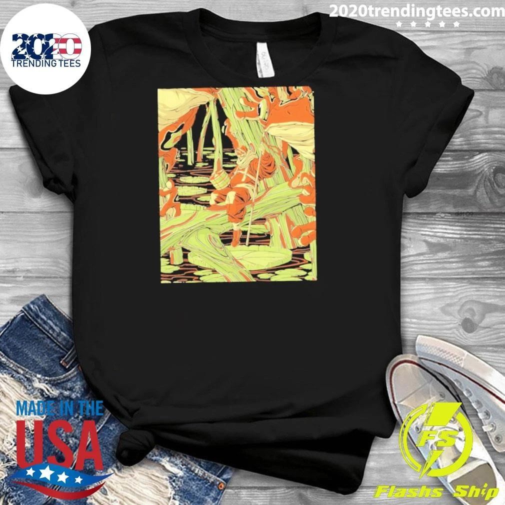 Swamp Explorer With Giant Frogs Fantasy Shirt