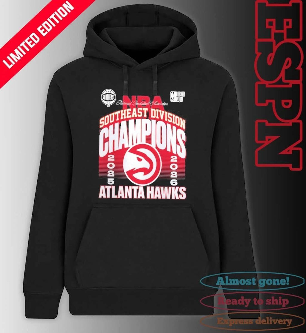 NBA Atlanta Hawks 2026 Southeast Division Champions Locker Room T-Shirt
