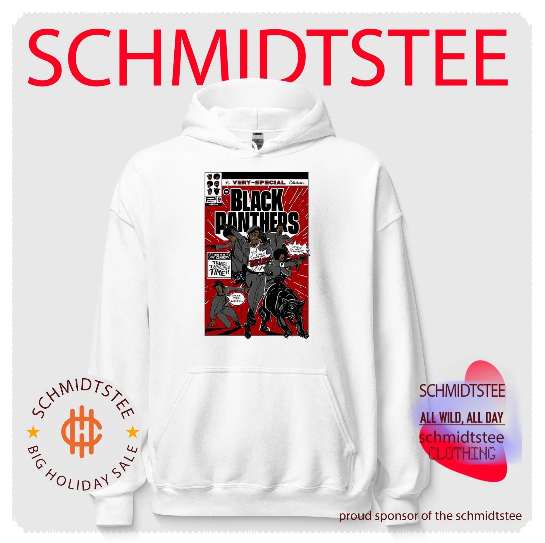 A very special edition black panther travel through time frame graphic shirt