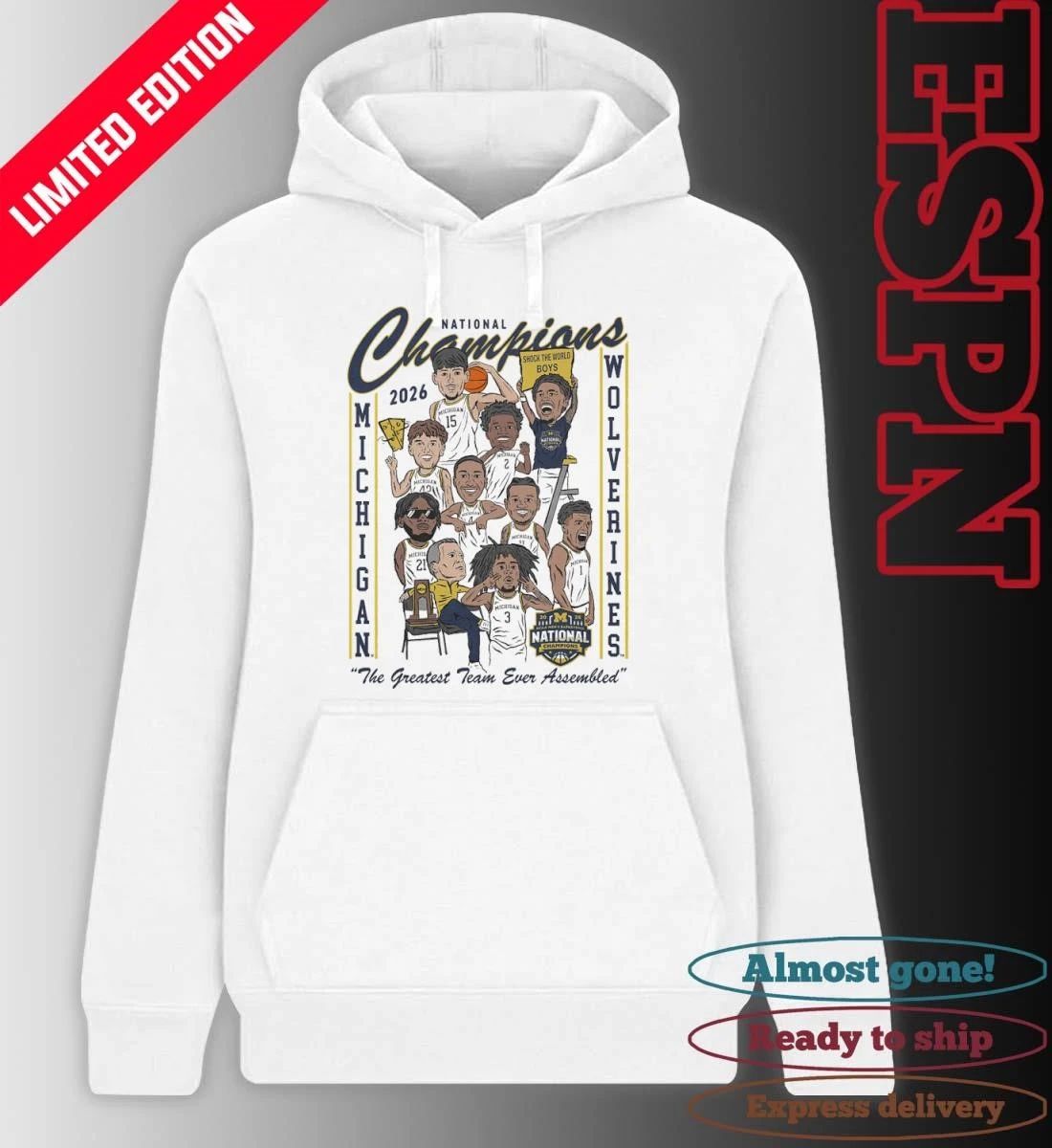 2026 Men’s Basketball National Champions – Cartoon Team Shirt