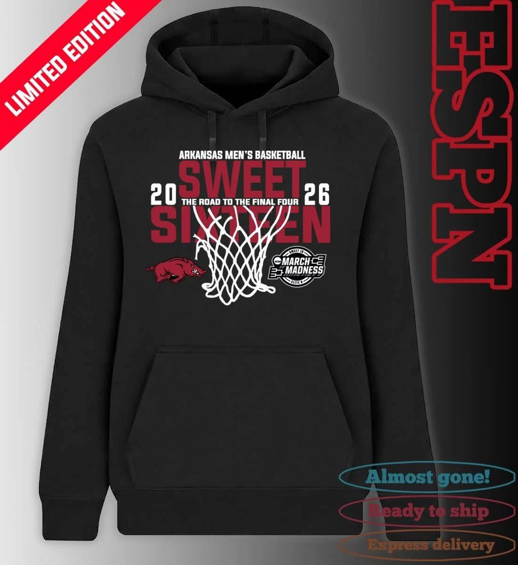 Arkansas Men’s Basketball 2026 Sweet Sixteen The Road To The Final Four Shirt