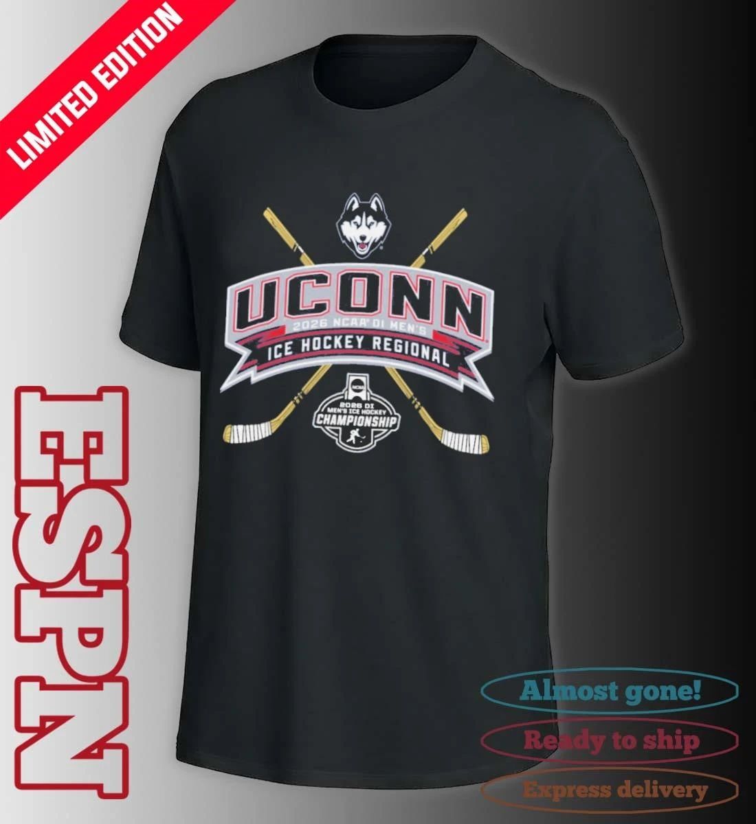 Uconn Huskies 2026 NCAA DI Men’s Ice Hockey Regionals T-Shirt