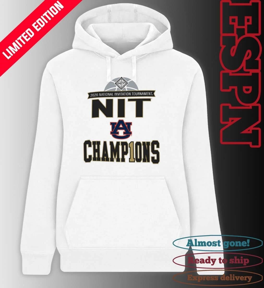 Auburn Tigers Men’s Basketball 2026 NIT Champions Locker Room T-Shirt
