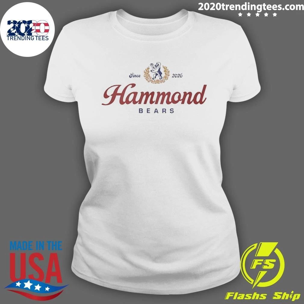 Hammond Bears Since 2026 Retro Bear Mascot School Pride Graphic Tee Shirt