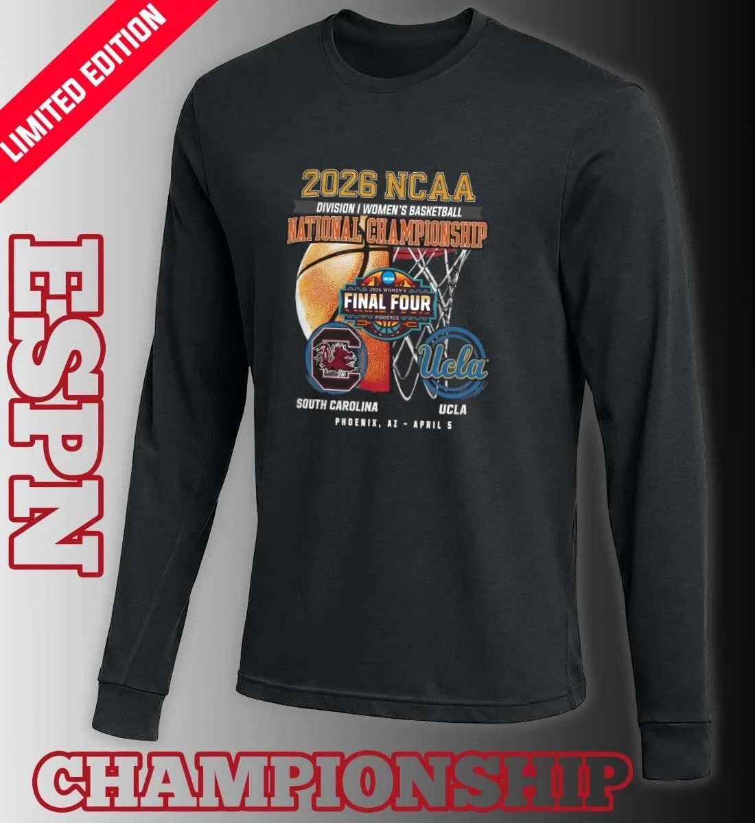 2026 NCAA Women’s Basketball National Championship South Carolina Vs Ucla – April 5 T-Shirt