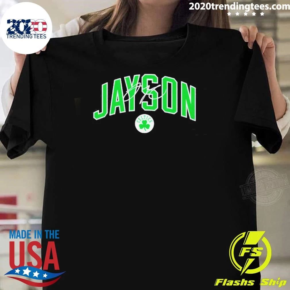 Jayson Tatum Boston Celtics Team Font Signature Shirt