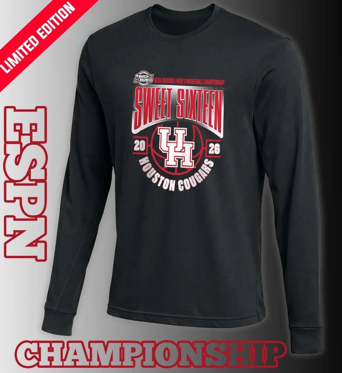 Houston Cougars Sweet 16 NCAA DI Men’s Basketball Tournament March Madness 2026 T-Shirt