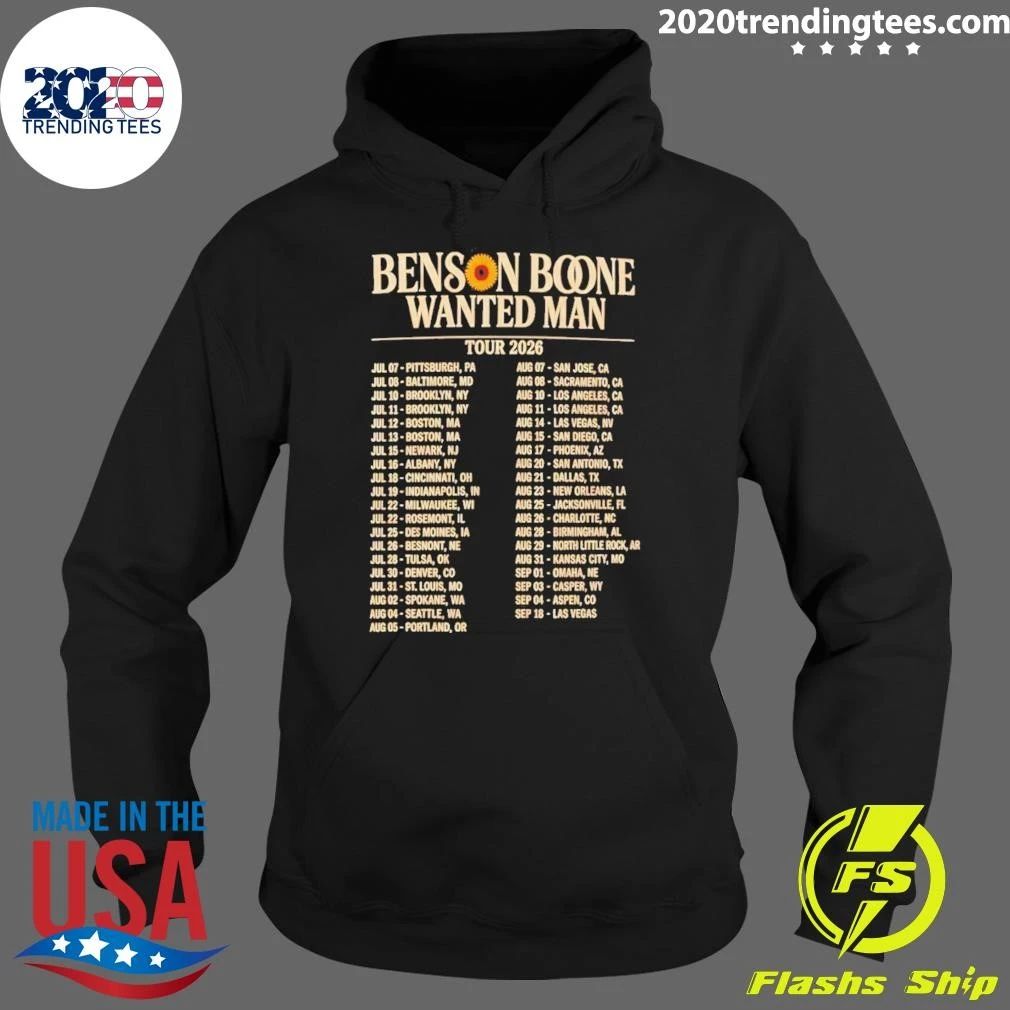 Benson Boone Wanted Man Tour Concert Music 2026 Shirt