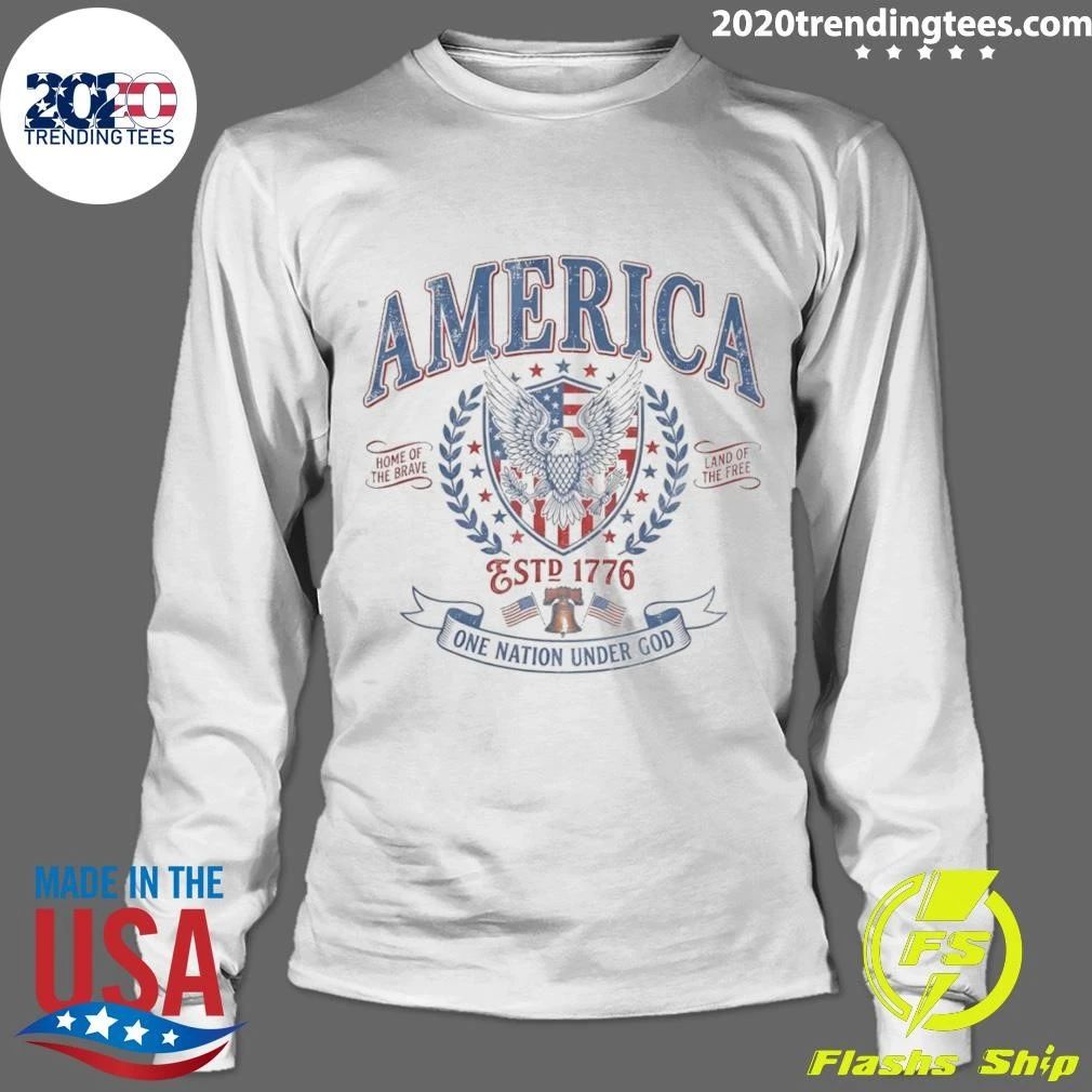 Eagle America Shield Liberty Bell Estd 1776 Home Of The Brave Land Of The Free Shirt