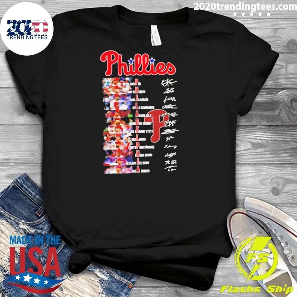 Philadelphia Phillies Baseball Player Names And Signatures Word Game Shirt