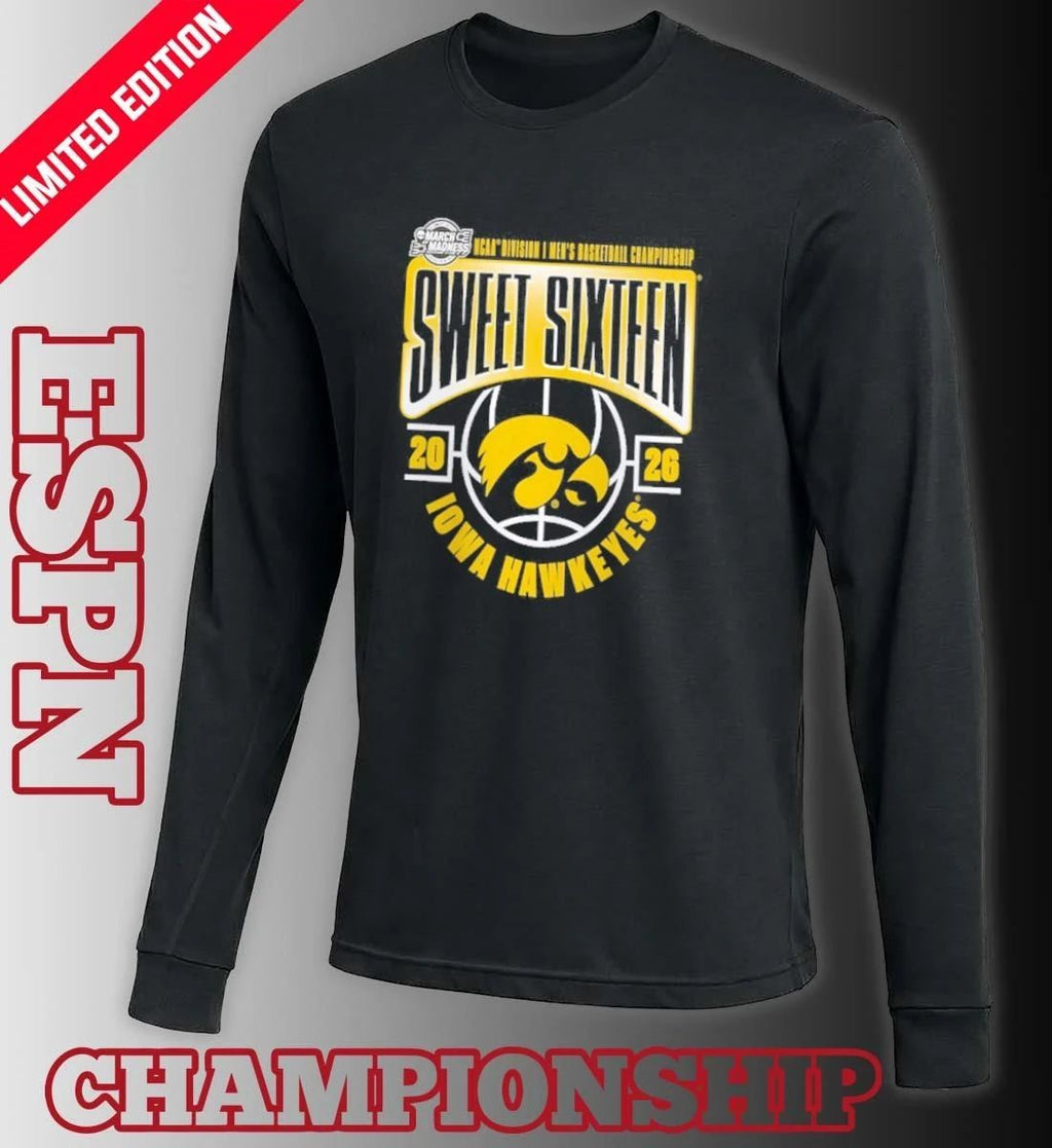 Iowa Hawkeyes 2026 NCAA Men’s Basketball Tournament March Madness Sweet 16 T-Shirt