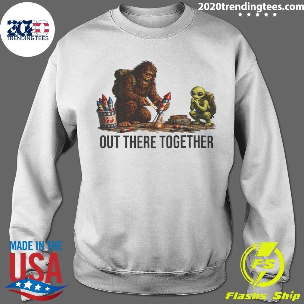 Sasquatch and Alien Painting Out There Together Shirt