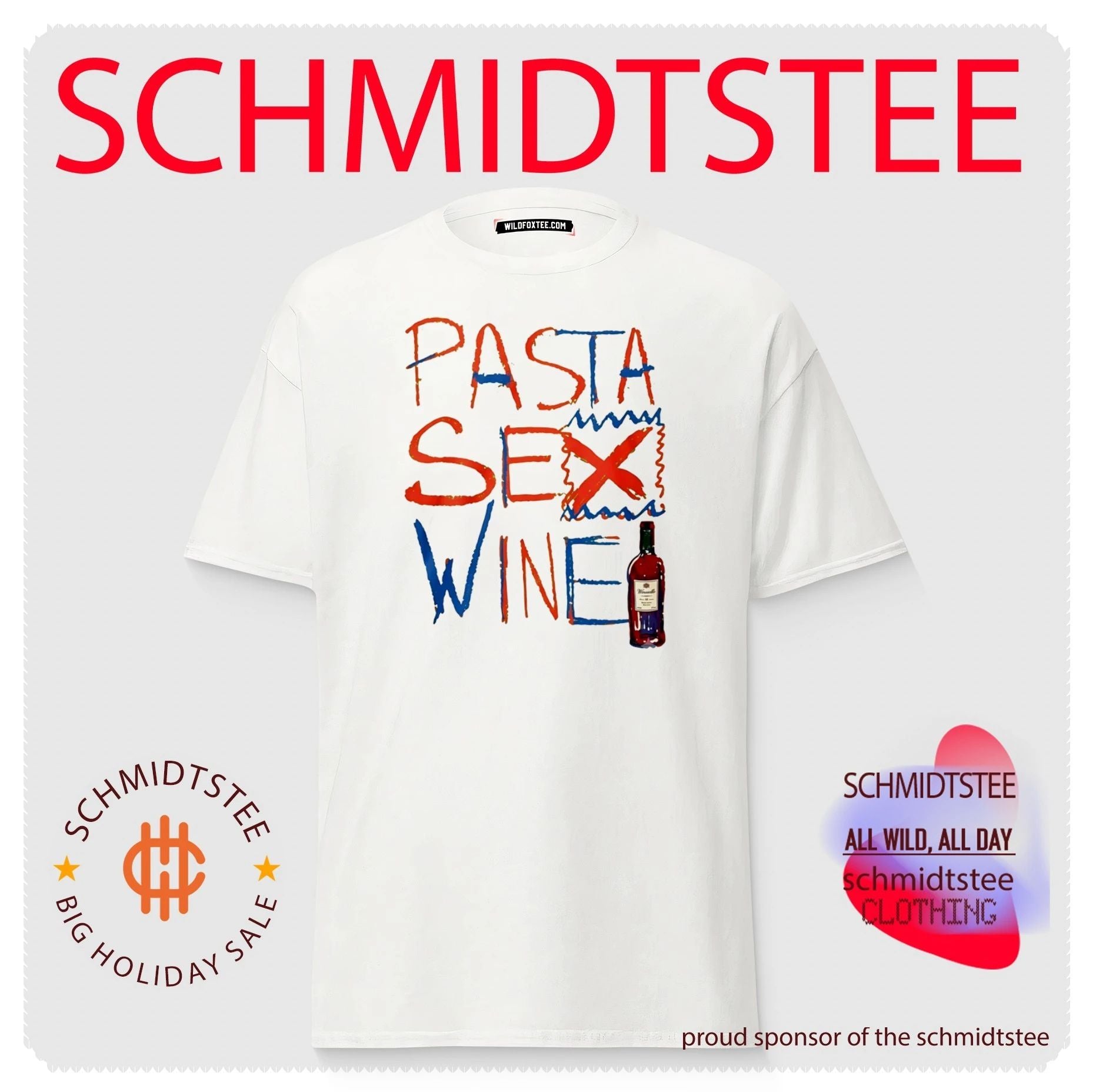 Pasta Sex Wine Aesthetic Trendy Slogan Shirt