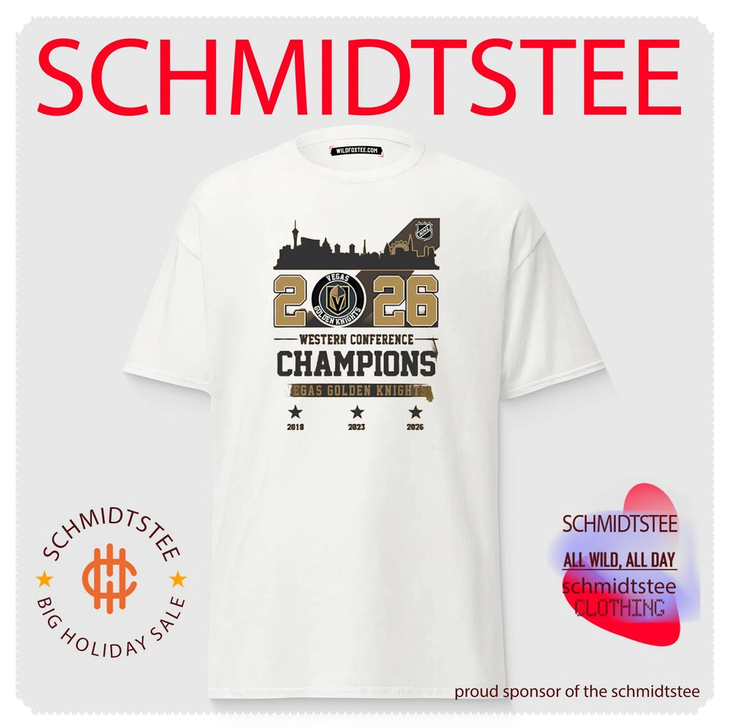 Vegas Golden Knights 2026 Western Conference Champions 3 Time city skyline shirt