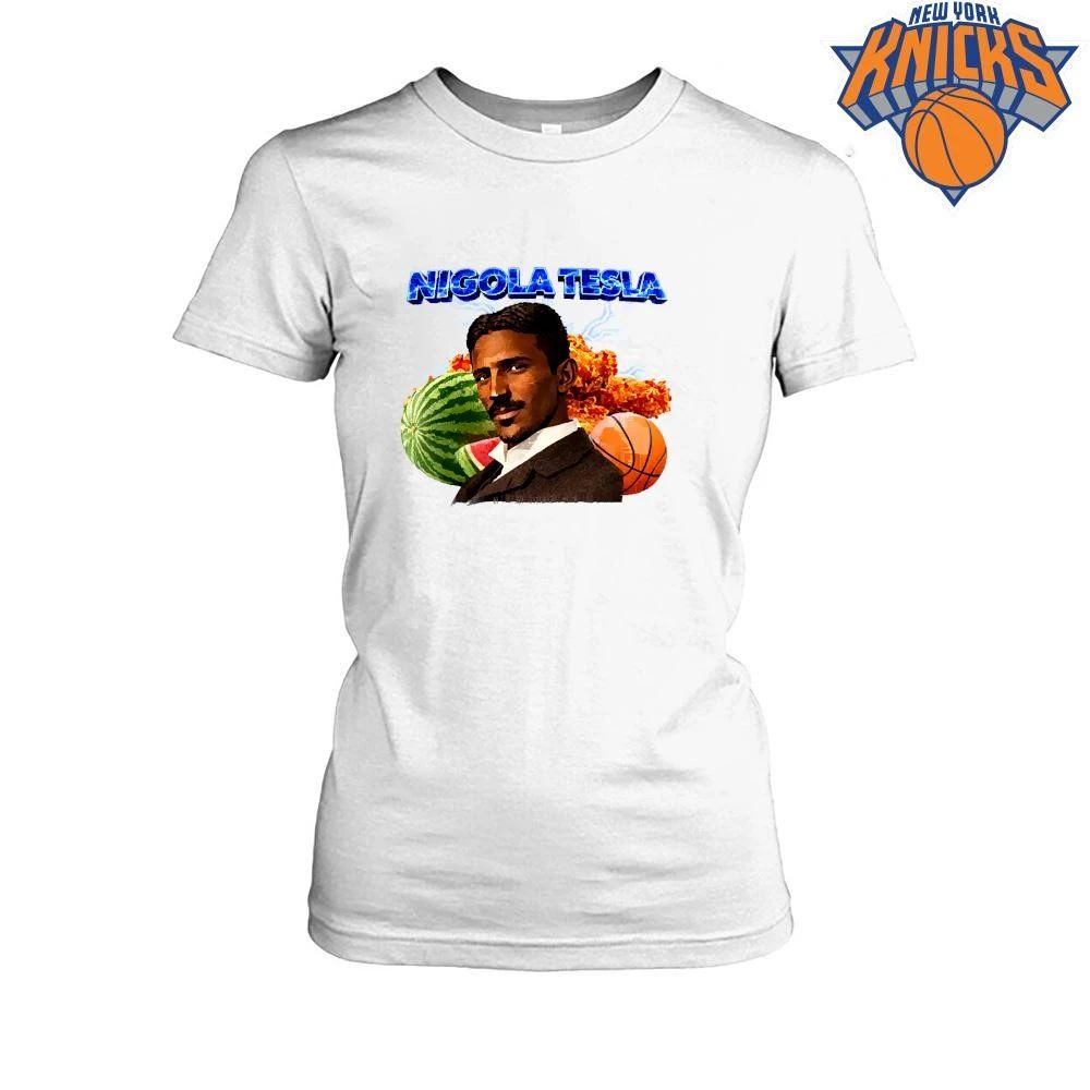 Nigola Tesla Meme Watermelon Fried Chicken Basketball Lightning Graphic shirt