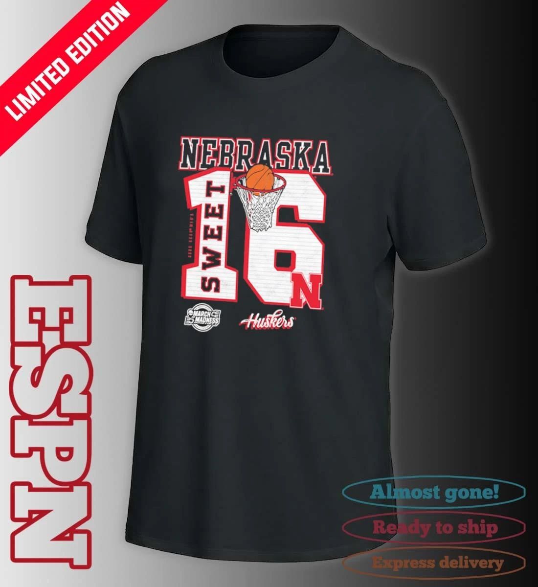 Nebraska Cornhuskers 2026 NCAA March Madness Sweet 16 Bound Shirt