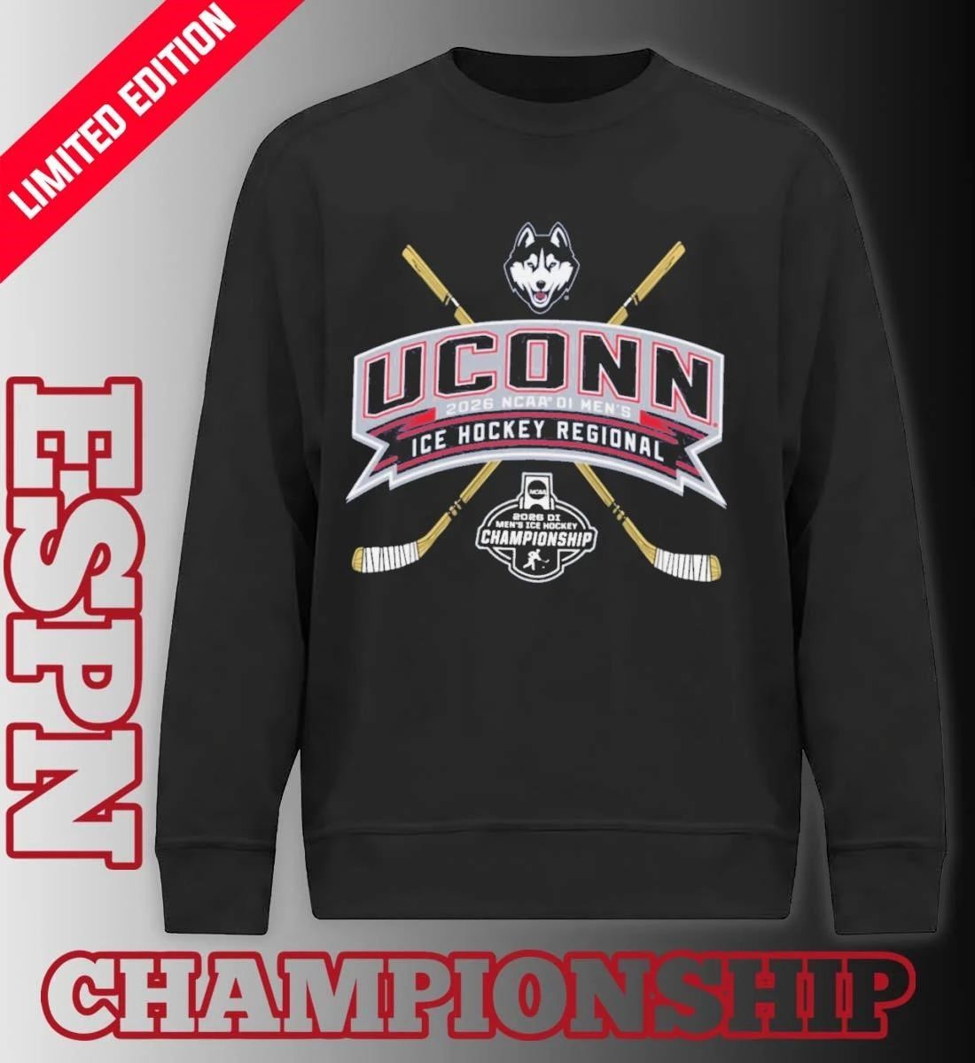 Uconn Huskies 2026 NCAA DI Men’s Ice Hockey Regionals T-Shirt