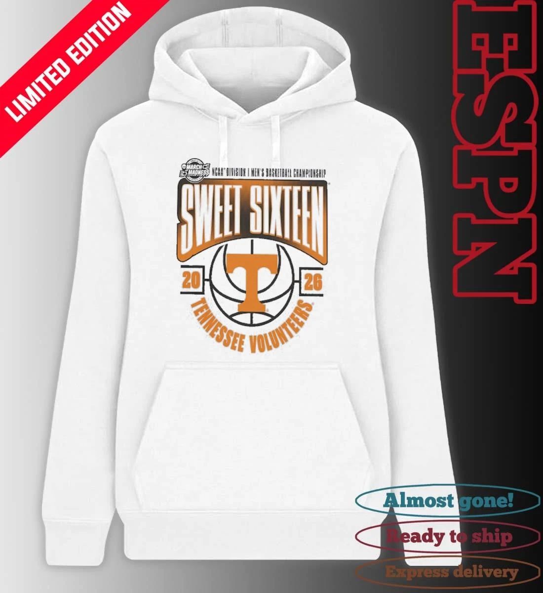 Tennessee Volunteers 2026 NCAA Men’s Basketball Tournament March Madness Sweet 16 T-Shirt