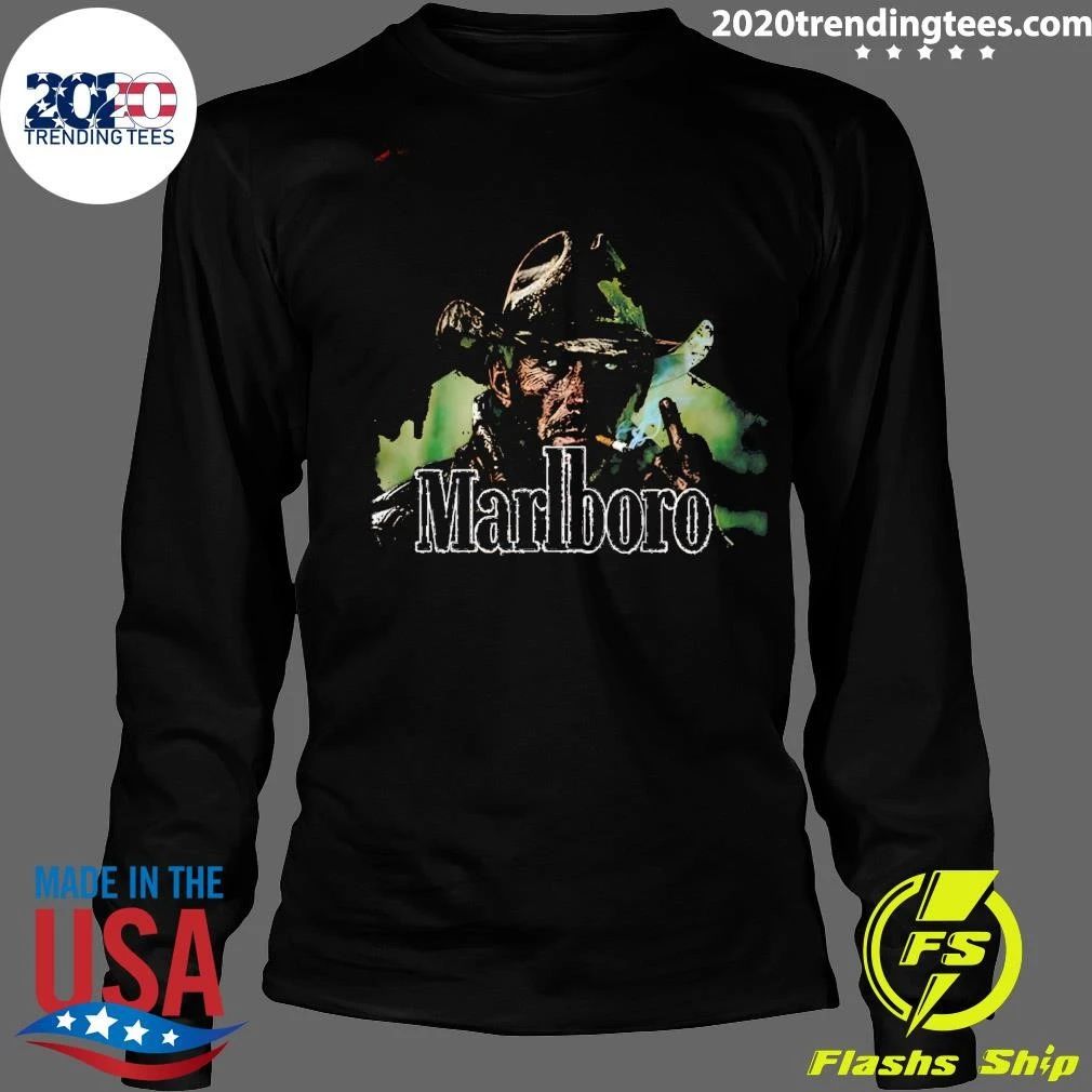 Marlboro Cowboy Smoking Middle Finger Vintage Style Shirt