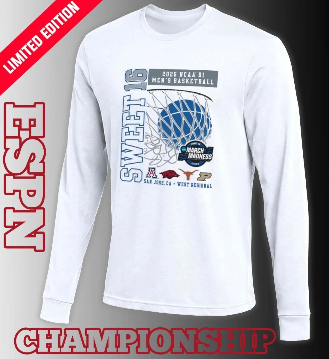 Sweet 16 NCAA DI Men’s Basketball Tournament 2026 West Regional T-Shirt