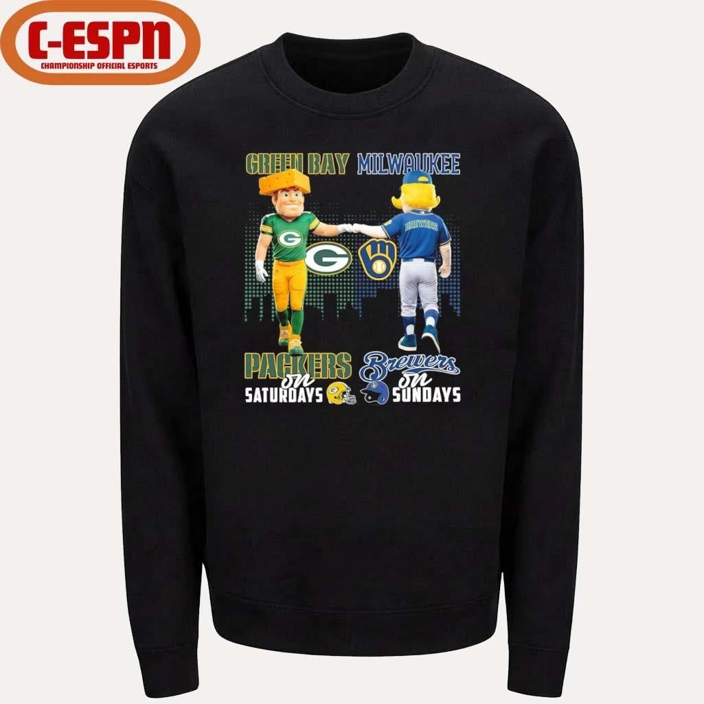 Mascot Green Bay Packers On Saturdays And Milwaukee Brewers On Sundays Shirt