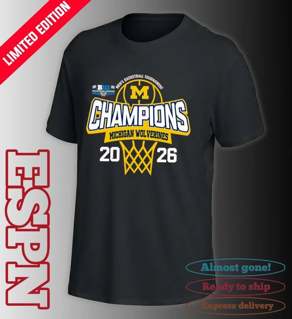 Michigan Wolverines 2026 Big Ten Men’s Basketball Tournament Champions Shirt