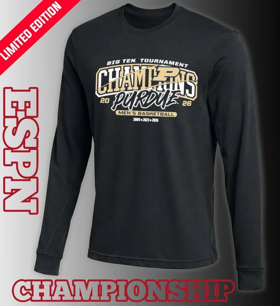 Purdue Men’s Basketball 2026 Big Ten Tournament Champions Banner Shirt